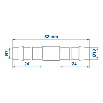 Raccordo tubo dritto 10mm al pezzo