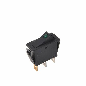 Interruttore a bilanciere LED verde 12V 24V-max. 10A