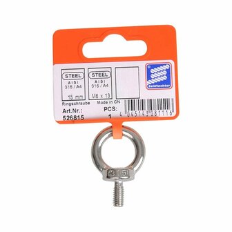 Vite ad anello M6  acciaio inox A4 AISI 316