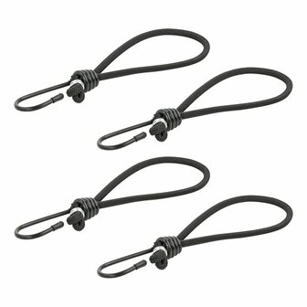 Tenditore tenda elastico nero con gancio 4 pezzi