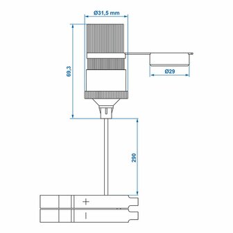 Presa accendisigari con morsetti batteria 12V 24V-16A