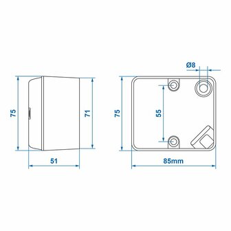 Fanale fendinebbia posteriore 75x85mm