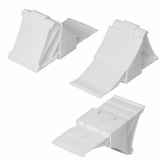 Cunei fermaruota in plastica bianca incl. titolare