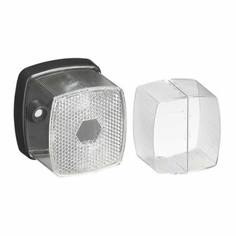 Fanale di posizione bianco 66x62mm con riflettore