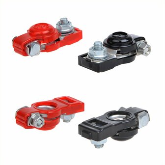 Set di morsetti per batteria (+) e (-) con protezione in plastica rosso nero