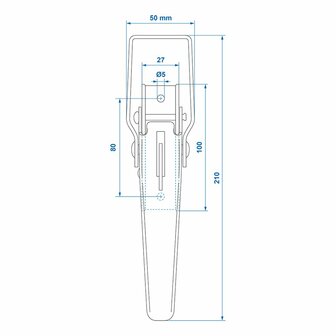 Chiusura a ginocchiera zb-01a 210x41mm