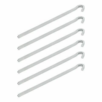 Piolo da roccia 22cm quadrato in metallo 6 pezzi in sacchetto di plastica