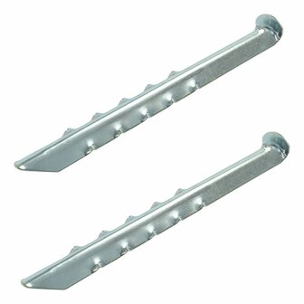 Picchetto per tenda 30cm in metallo rigato 2 pezzi in sacchetto di plastica