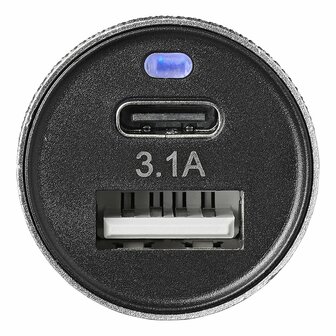 Caricabatterie USB tipo A+C 2 vie 12V 24V 3100mA