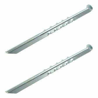 Picchetto per tenda 40cm in metallo rigato 2 pezzi in sacchetto di plastica
