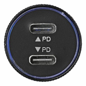 Caricabatterie rapido USB tipo C bidirezionale 12V 24V 3100mA