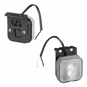 Lampada di segnalazione 12 24V bianca 65 x 65 mm LED con supporto