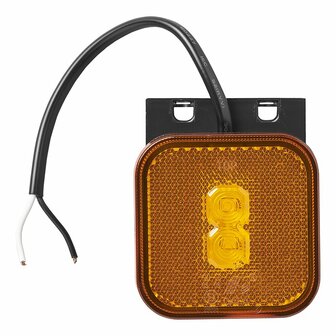 Luce di posizione laterale 12 24V arancione 65 x 65 mm LED con supporto