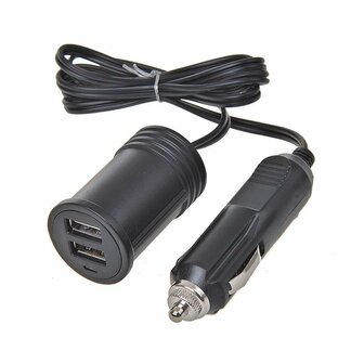 Cavo prolunga 1M con caricatore USB 2 vie tipo A 12V 24V