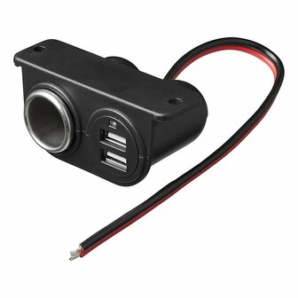 Presa accendisigari da superficie + 2xUSB tipo A 12V 24V