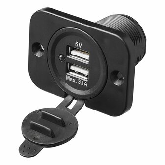 Scatola da incasso USB doppia tipo A 3100mA 12V 24V