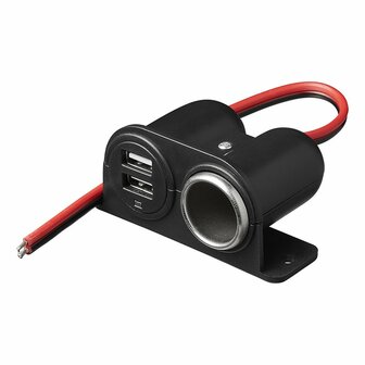 Presa accendisigari da superficie + 2xUSB tipo A 12V 24V