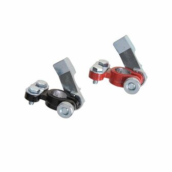 Set di morsetti per batteria (+) e (-) con sgancio rapido rosso nero
