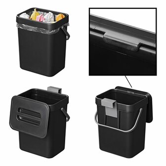 Pattumiera con coperchio 5L per roulotte camper
