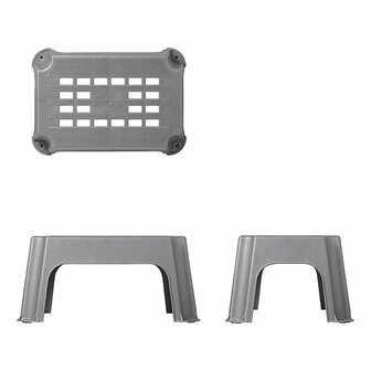 Sgabello in plastica grigia 42 5 x 27 5 x 23 cm