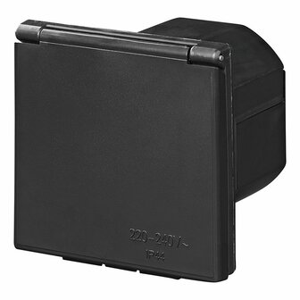 Scatola di presa a muro CEE quadrata nera