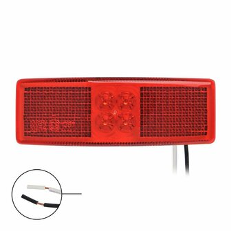 Lampada di segnalazione 12 24V rossa 110x40mm LED