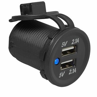 Scatola da incasso USB doppia tipo A 2x2100mA 12V 24V