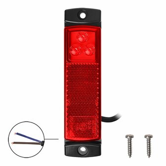 Lampada di segnalazione 12 24V rossa 126x30mm LED