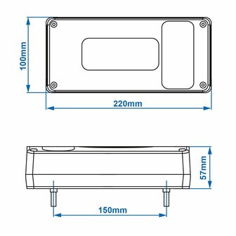 Fanale posteriore 6 funzioni 215x100mm sinistro