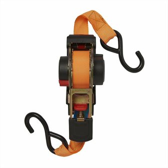 Cinghia di ancoraggio con cricchetto + 2 ganci 350cm 320kg avvolgimento automatico