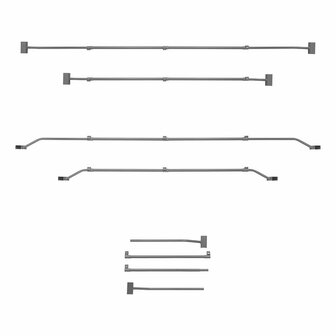 Supporto per telone in metallo  estensibile  140 5-208 cm  per telone per rimorchio