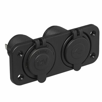 Kit da incasso: presa DIN + porta USB doppia tipo A 2x2100mA