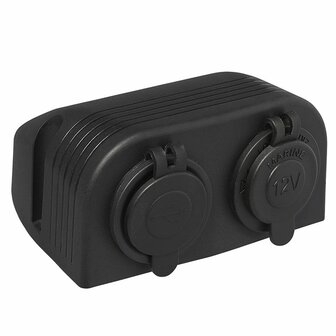 Kit da superficie: presa DIN + porta USB doppia tipo A 2x2100mA