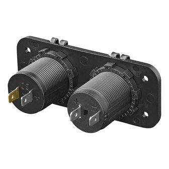 Kit da incasso: presa 12V + caricabatterie rapido USB tipo A+C 2 vie 3A