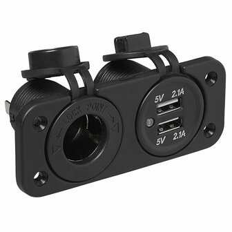 Kit da incasso: presa DIN + porta USB doppia tipo A 2x2100mA
