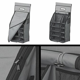 Organizer 14 scomparti 40 x 78 x 26 cm con tasca con cerniera + keder da 7 mm