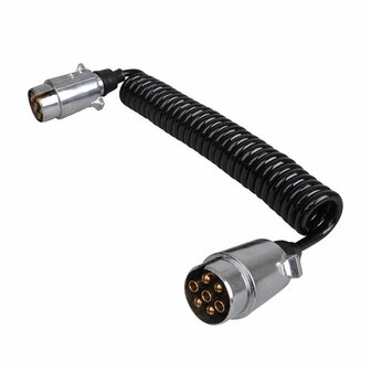 Cavo a spirale 3 5M con 2x spina 7 poli in metallo
