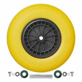 Pneumatico PU con cerchio in plastica 164.00-8 incl. asse 20mm