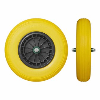 Pneumatico PU con cerchio in plastica 164.00-8 incl. asse 20mm