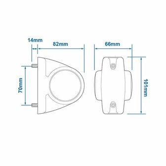 Larghezza luce 12 24V rosso bianco 101x82mm LED
