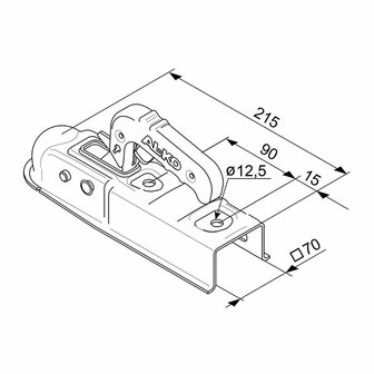 Giunto sferico  AK7 quadrato 70 mm 750 kg
