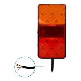 Fanale posteriore 12 24V 4 funzioni 80x150mm LED