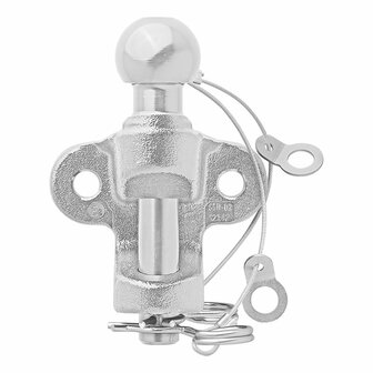 Gancio di traino a sfera argento combinato versione doppia D17.2 S200 omologato E