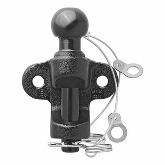 Gancio di traino a sfera nero combinato versione doppia D17.2 S200 omologato E
