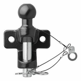 Gancio di traino a sfera nero combinato versione doppia D21 S350 omologato E
