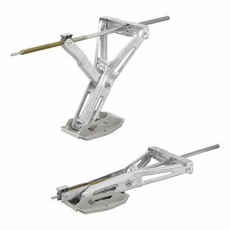 Supporto angolare per roulotte 1000kg 605x280mm H:470mm incl. piede stabilizzatore e meccanismo girevole esteso
