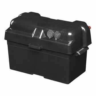 Scatola batteria 35x18x20cm 2x USB - 1x presa 12V - Voltmetro