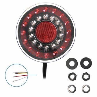 Fanale posteriore 12 24V 4 funzioni 125mm LED