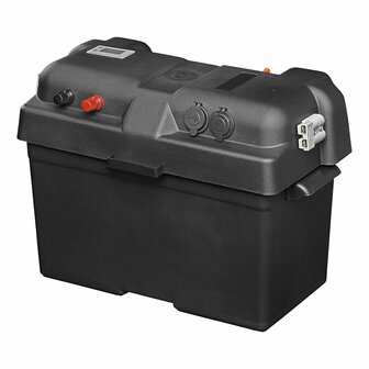 Scatola batteria 35x18x23cm 2x USB - 1x presa 12V - Voltmetro - 2x spina Anderson
