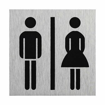 Cartello porta in alluminio pittogramma uomo donna60x60mm